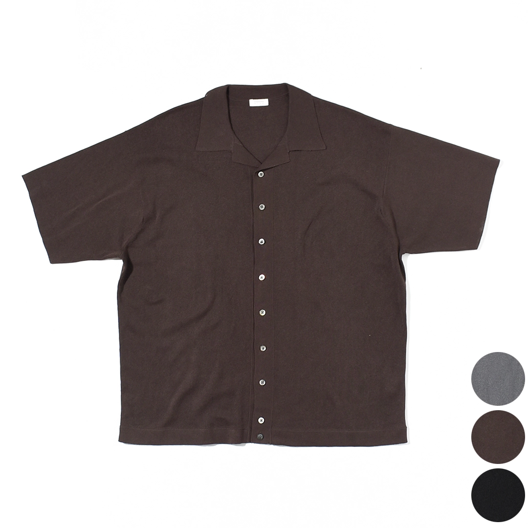2601-017]crepuscule (クレプスキュール) Washi Open Collar S/S Shirt