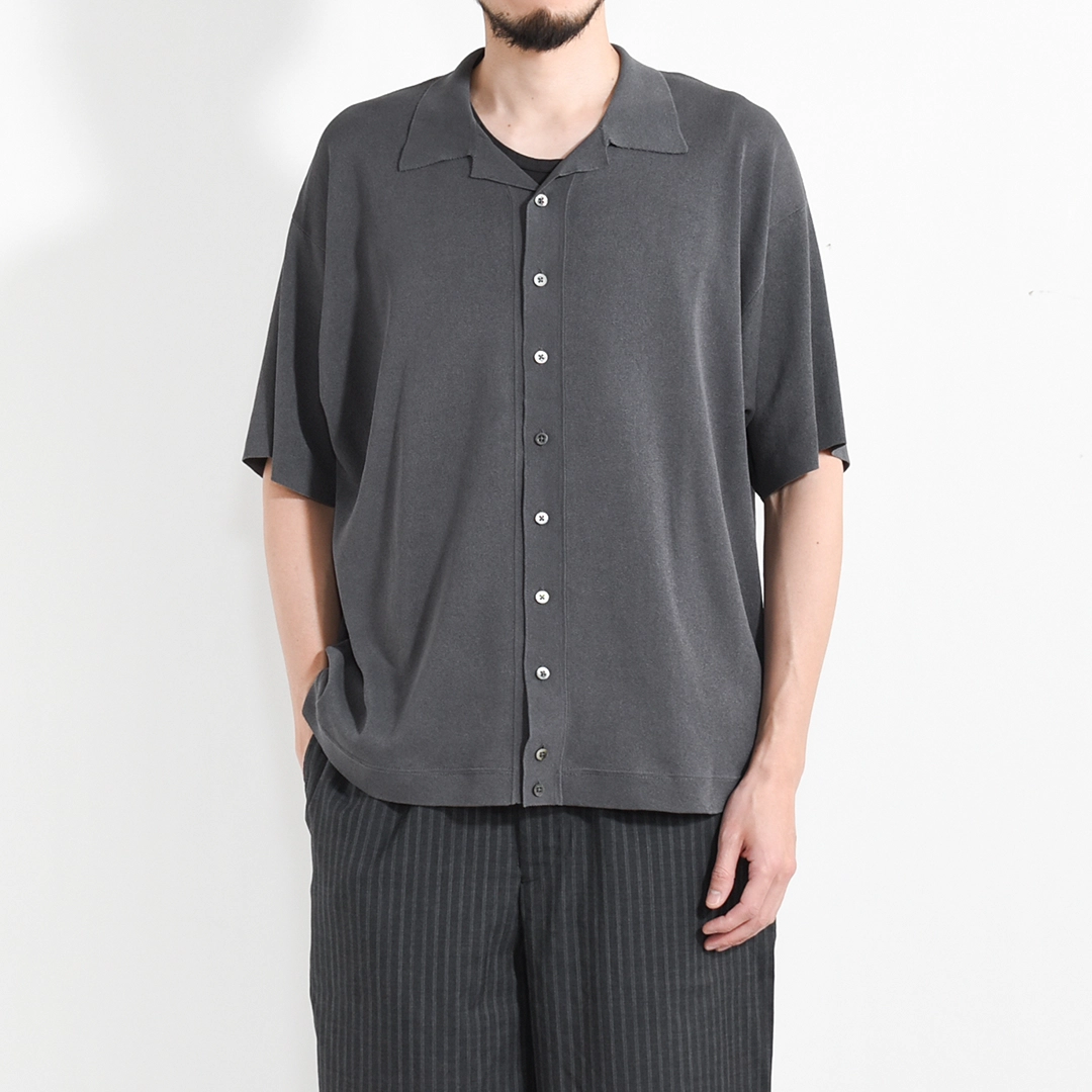 2601-017]crepuscule (クレプスキュール) Washi Open Collar S/S Shirt
