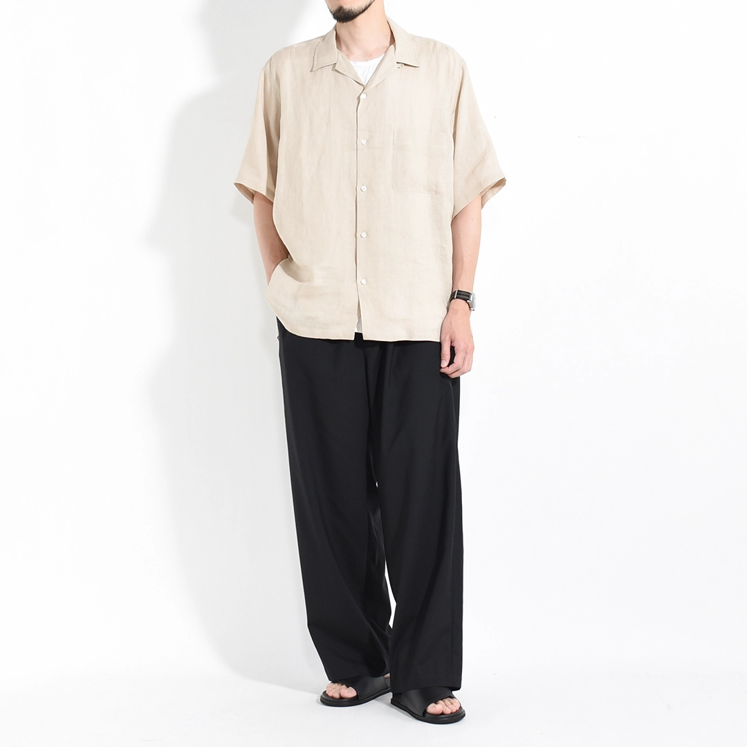 a26b05sh01b]MARKAWARE (マーカウェア) Hemp Shirting New Open Collar