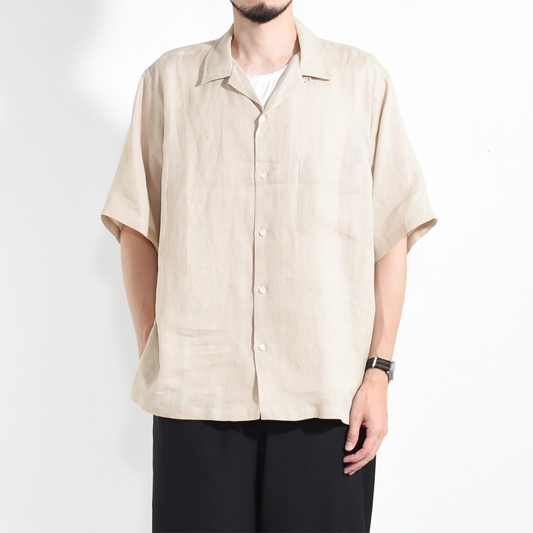 a26b05sh01b]MARKAWARE (マーカウェア) Hemp Shirting New Open Collar