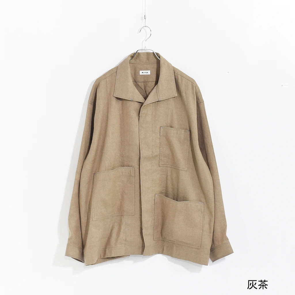 JK-79]MITTAN(ミタン/ミッタン)綾織絹麻シャツジャケット | MITTAN