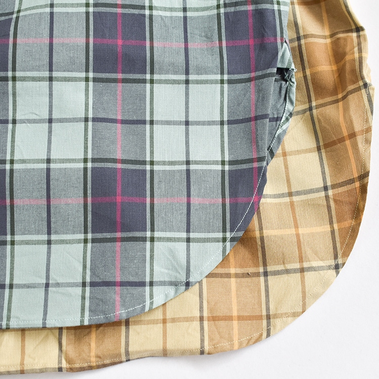 専用　24SS フィグベル キャンブリック チェック オープンカラー シャツ PMAR-SS01]PHIGVEL(フィグベル) Cambric Check Open Collar SS