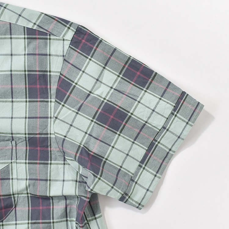 PMAR-SS01]PHIGVEL(フィグベル) Cambric Check Open Collar SS