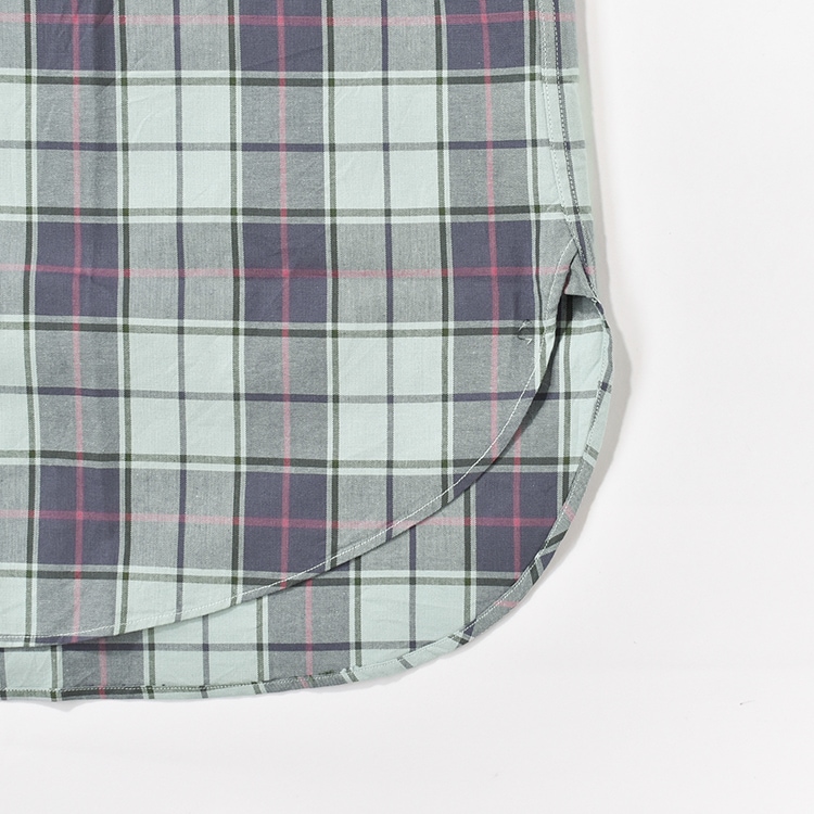 PMAR-SS01]PHIGVEL(フィグベル) Cambric Check Open Collar SS