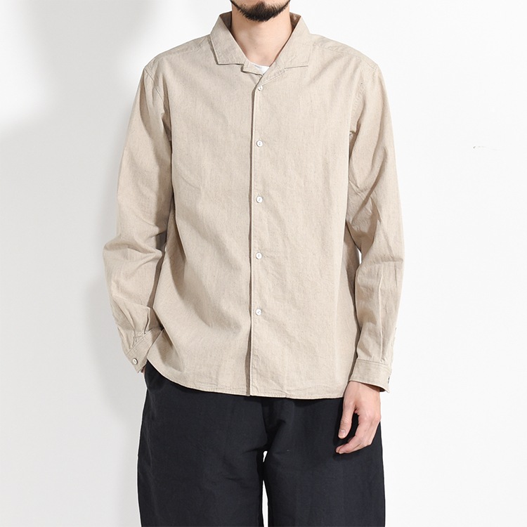 MITTAN ミッタン　シャツ　サイズ4 SH-119]MITTAN(ミタン/ミッタン)大麻綿ウェザー開襟シャツ