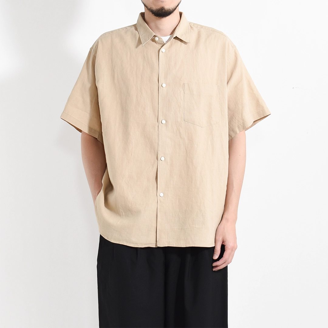 【50% OFF】[ALV-00171]alvana(アルヴァナ) LINEN S/S REGULAR SHIRTS (リネン半袖レギュラーカラーシャツ)【SUMMER SALE】の商品画像