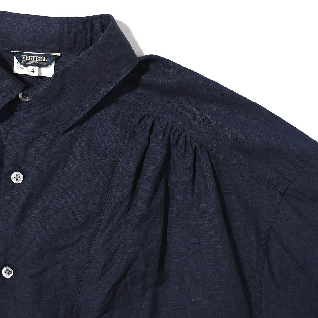 【50% OFF】[V16611]VERYTAGE(ベリーテイジ)Gather-Grandpashirts S/S (ギャザーグランパシャツ半袖)【SUMMER SALE】の商品画像