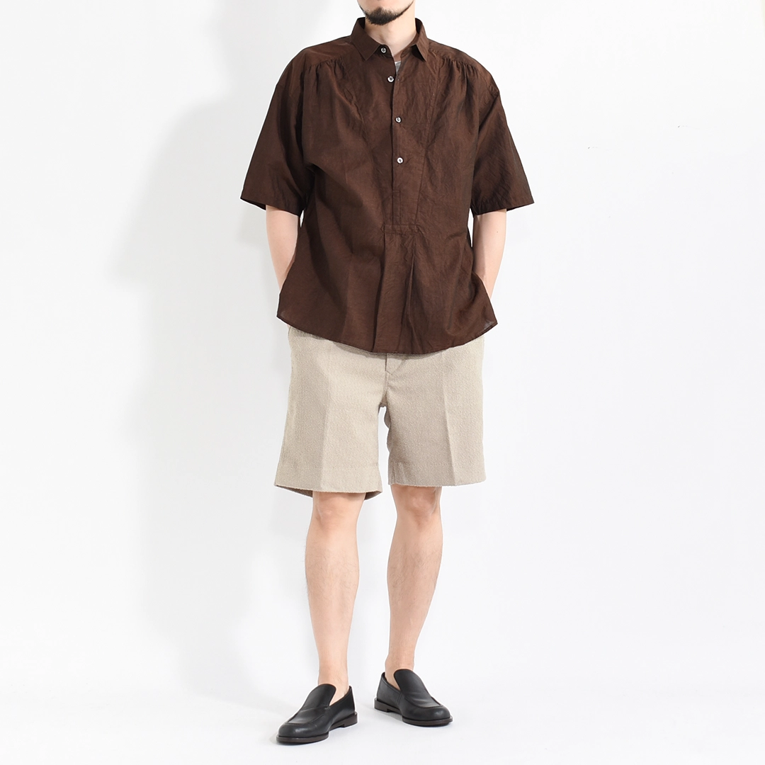 【50% OFF】[V16611]VERYTAGE(ベリーテイジ)Gather-Grandpashirts S/S (ギャザーグランパシャツ半袖)【SUMMER SALE】の商品画像