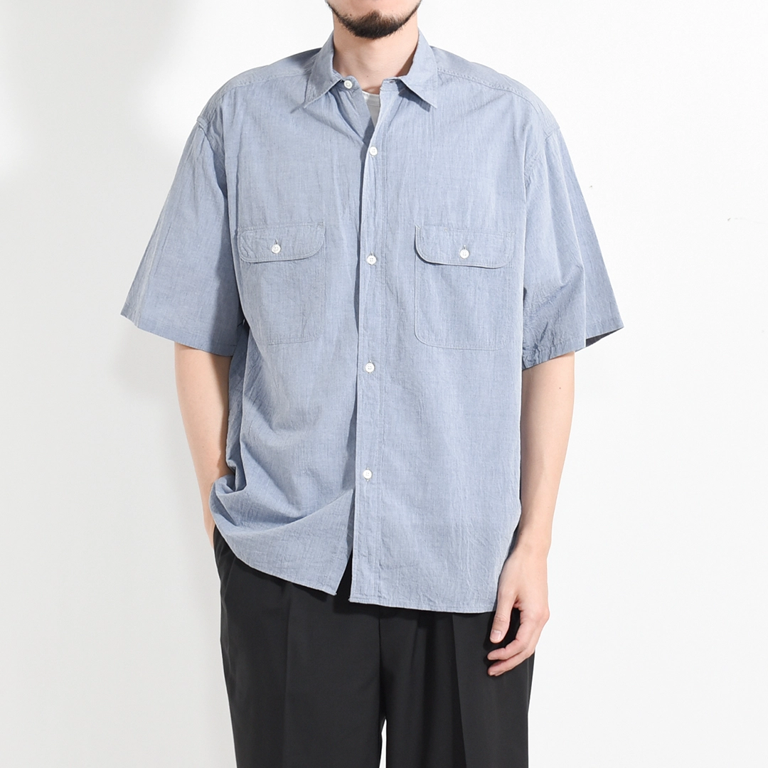 [bROOT26S4]blurhms ROOTSTOCK(ブラームスルートストック) Hard Twist Chambray Work Shirt S/S(ハードツイストシャンブレー半袖ワークシャツ)の商品画像