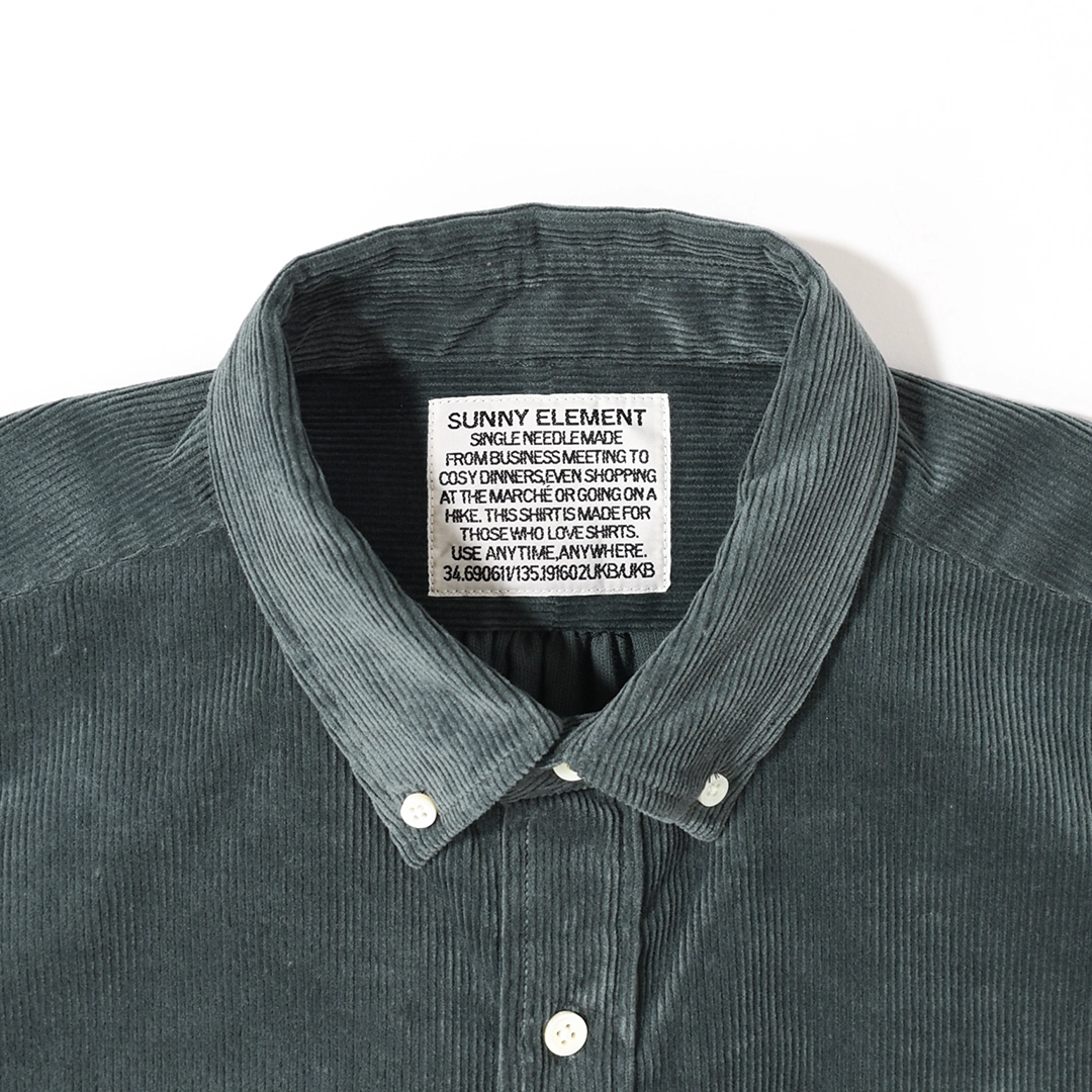 [s-026]SUNNY ELEMENT(サニーエレメント)Hike BD Shirt/Corduroy(ハイクボタンダウンシャツ/コーデュロイ)の商品画像