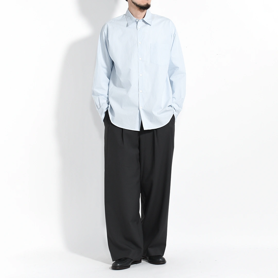 [m26a05sh01c]marka(マーカ) Organic Cotton Stripe Regular Collar Shirt(オーガニックコットンストライプレギュラーカラーシャツ)の商品画像
