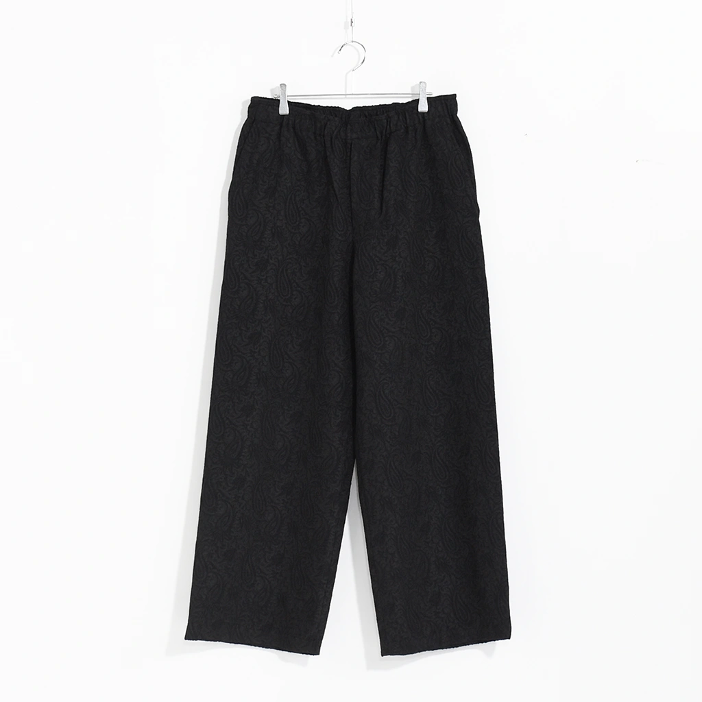 maharo　　JACQUARD ELASTICロゴパンツ　ブラック TWILL TUCK PANT｜yoshiokubo(ヨシオクボ)公式通販｜ツイル