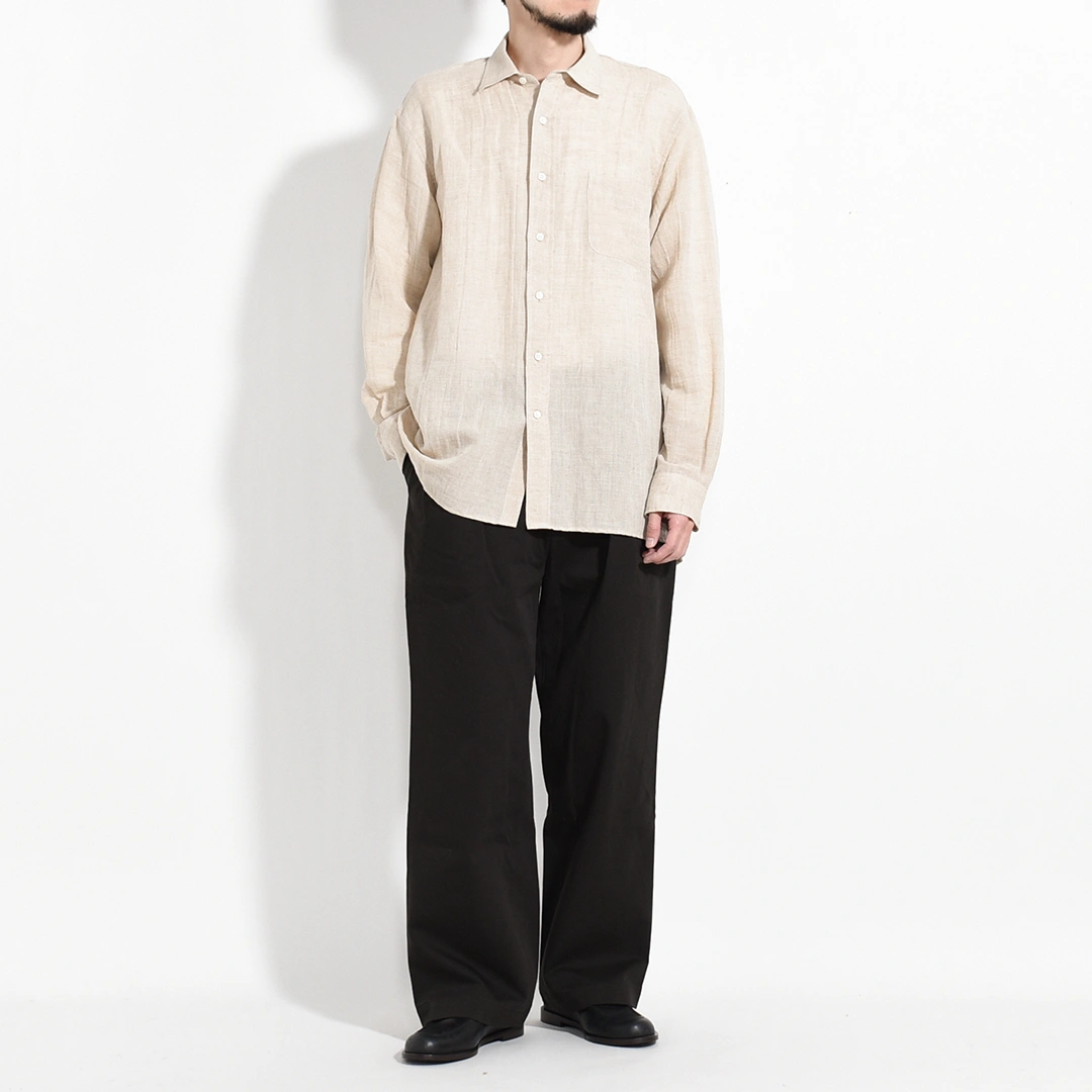 [s-008a-oatmeal]SUNNY ELEMENT(サニーエレメント) Sleeping Shirt( スリーピングシャツ/リネンコットンガーゼ)の商品画像