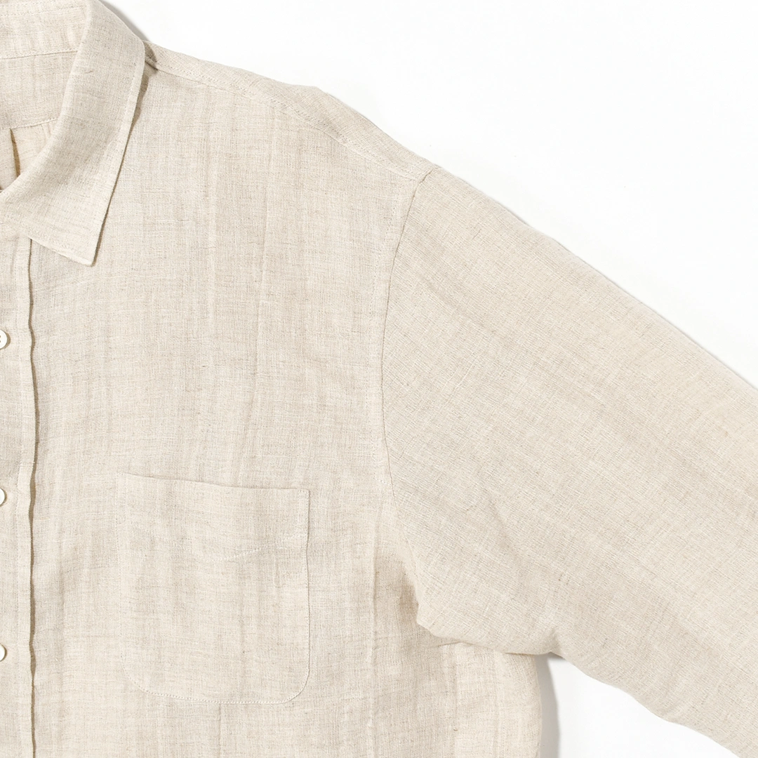 [s-008a-oatmeal]SUNNY ELEMENT(サニーエレメント) Sleeping Shirt( スリーピングシャツ/リネンコットンガーゼ)の商品画像