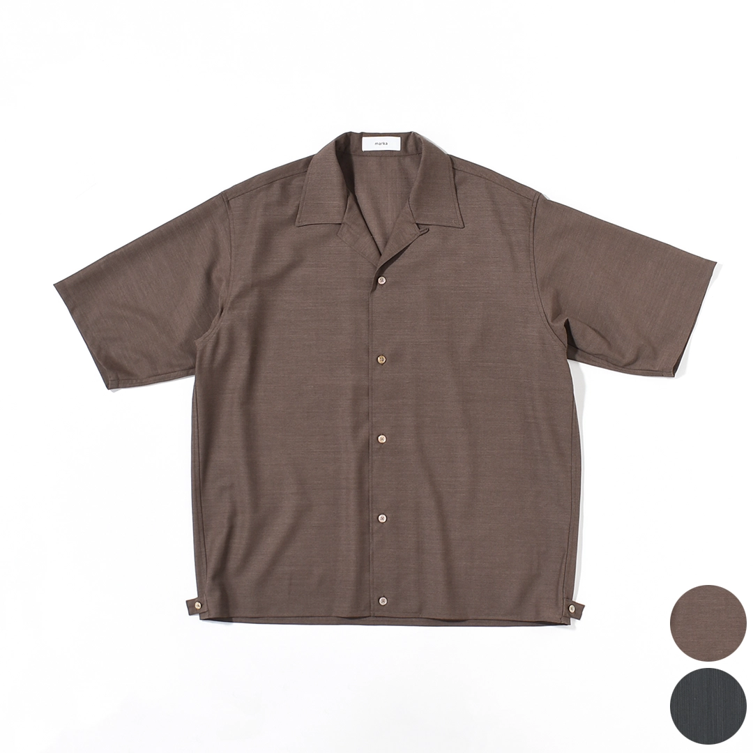 m26b08sh02b]marka(マーカ) Wool High Twist Tropical Open Collar S/S