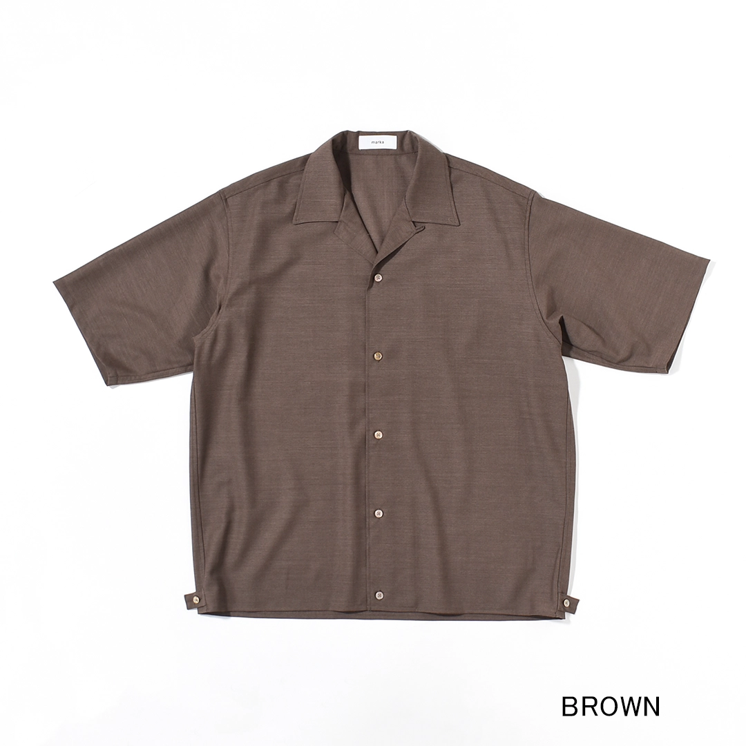 m26b08sh02b]marka(マーカ) Wool High Twist Tropical Open Collar S/S