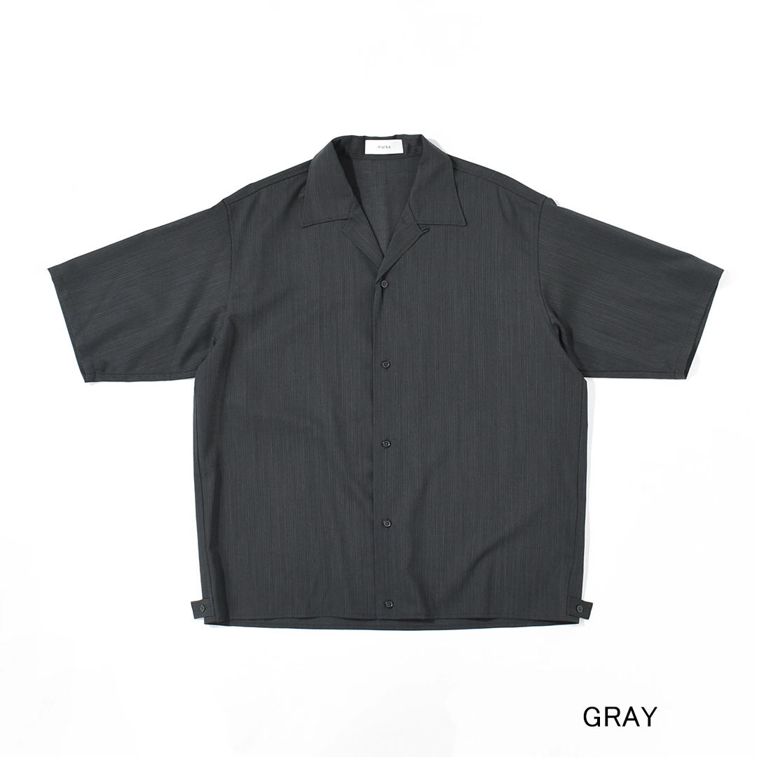 m26b08sh02b]marka(マーカ) Wool High Twist Tropical Open Collar S/S