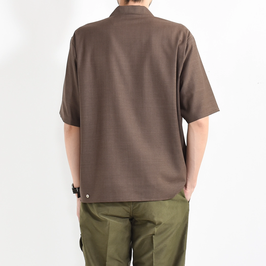 m26b08sh02b]marka(マーカ) Wool High Twist Tropical Open Collar S/S