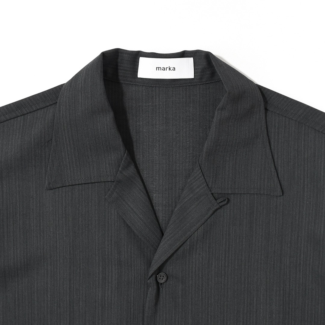 マーボー m26b08sh02b]marka(マーカ) Wool High Twist Tropical Open Collar S/S