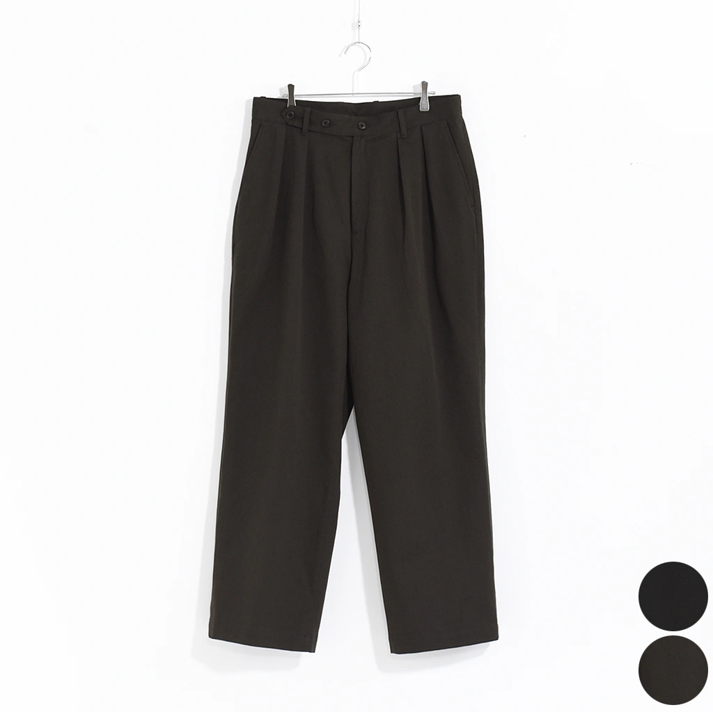 24時間以内発送 新品未使用 ULTERIORヴィンテージツイルタックパンツ 黒 ULTERIOR WASHED VINTAGE TWILL TUCKED PANTS | 4