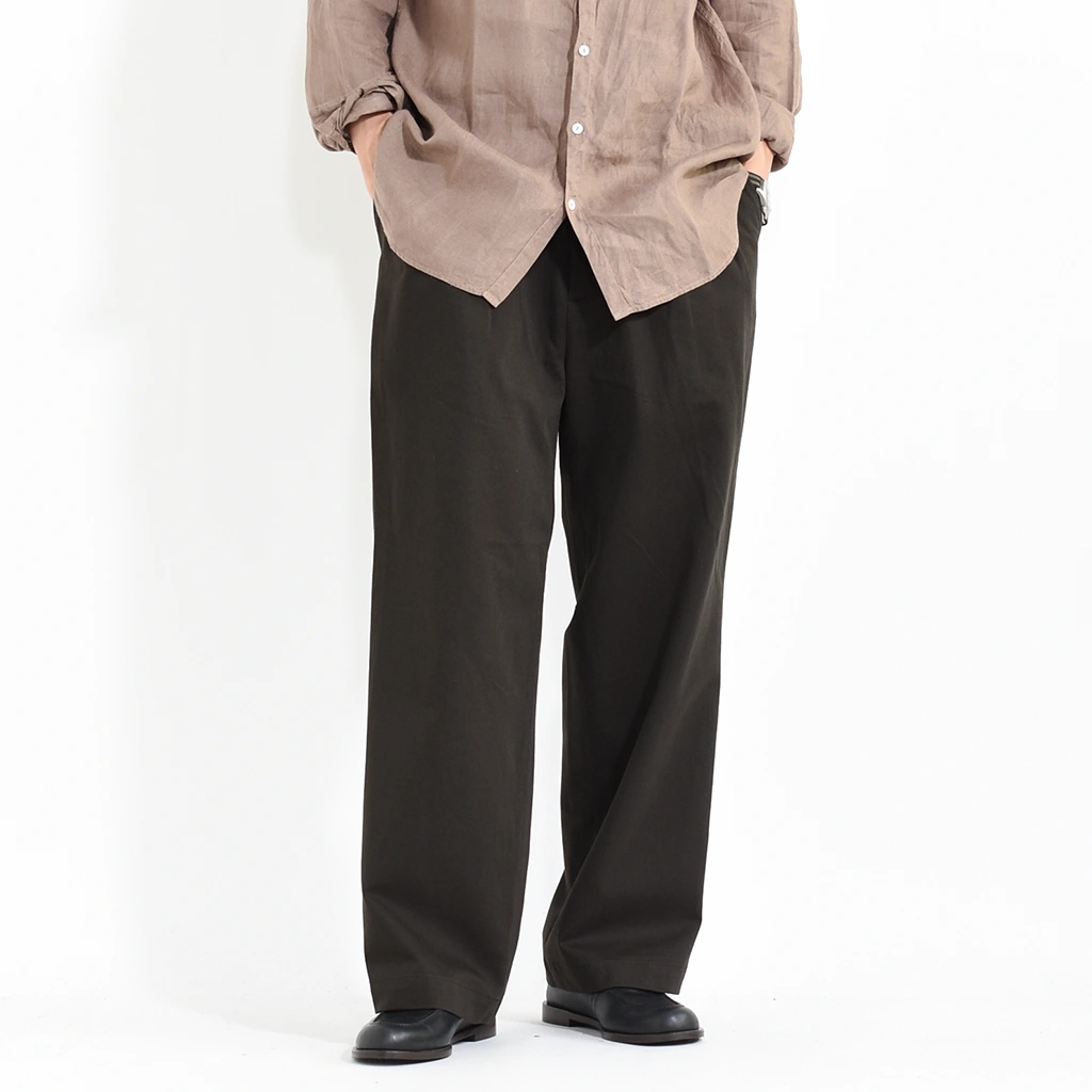 23AW Ulterior ウォッシュド 備前 タック パンツ 501P▲ ULTERIOR Washed Bizen Gabardine Tucked Pants | 大阪心斎橋の