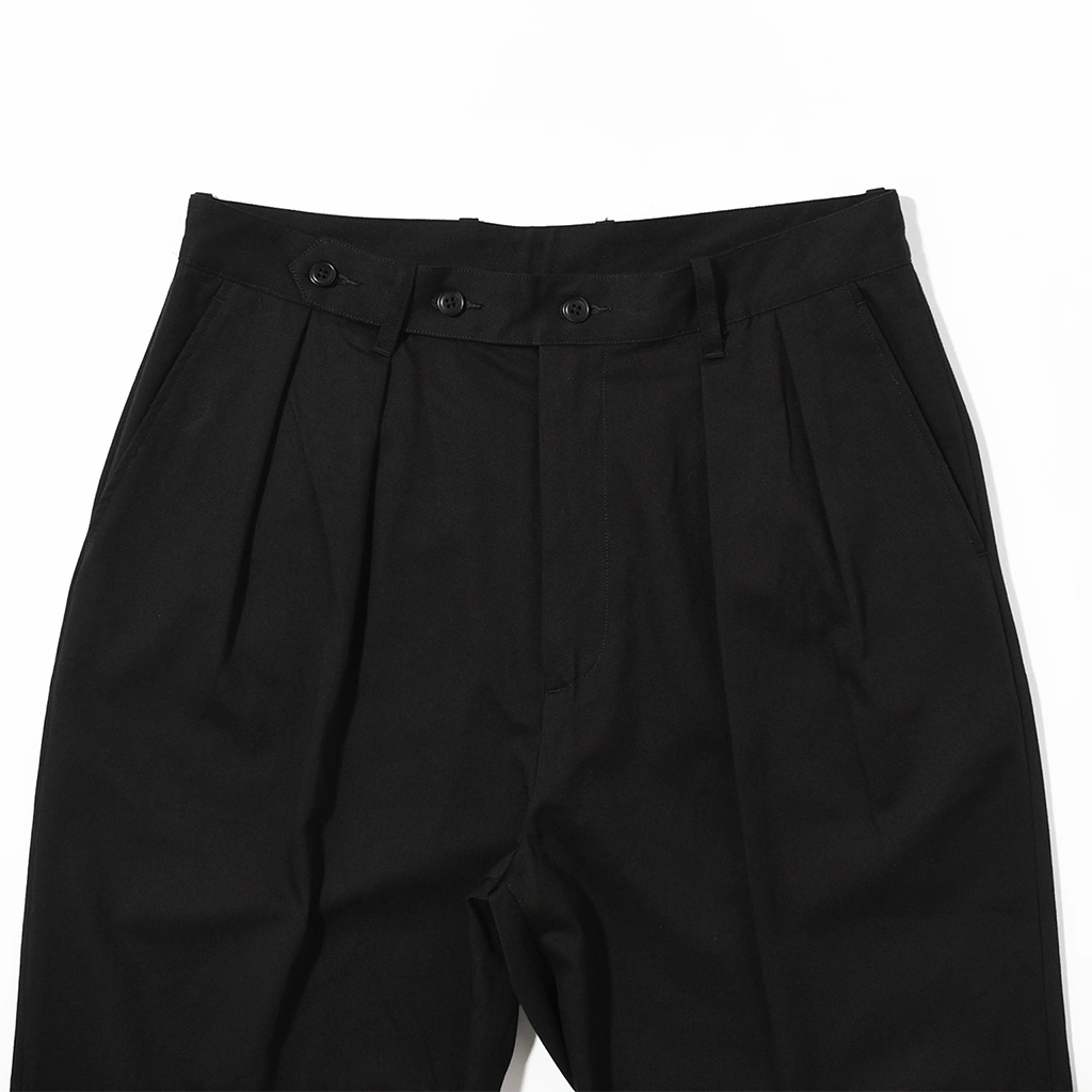 24時間以内発送 新品未使用 ULTERIORヴィンテージツイルタックパンツ 黒 ULTERIOR WASHED VINTAGE TWILL TUCKED PANTS | 4
