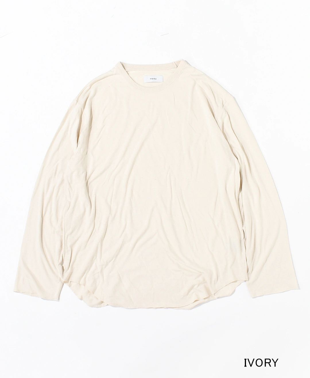 30% OFF】[m25c06cs02c]marka(マーカ) Noil Silk Knit Round Hem Crew