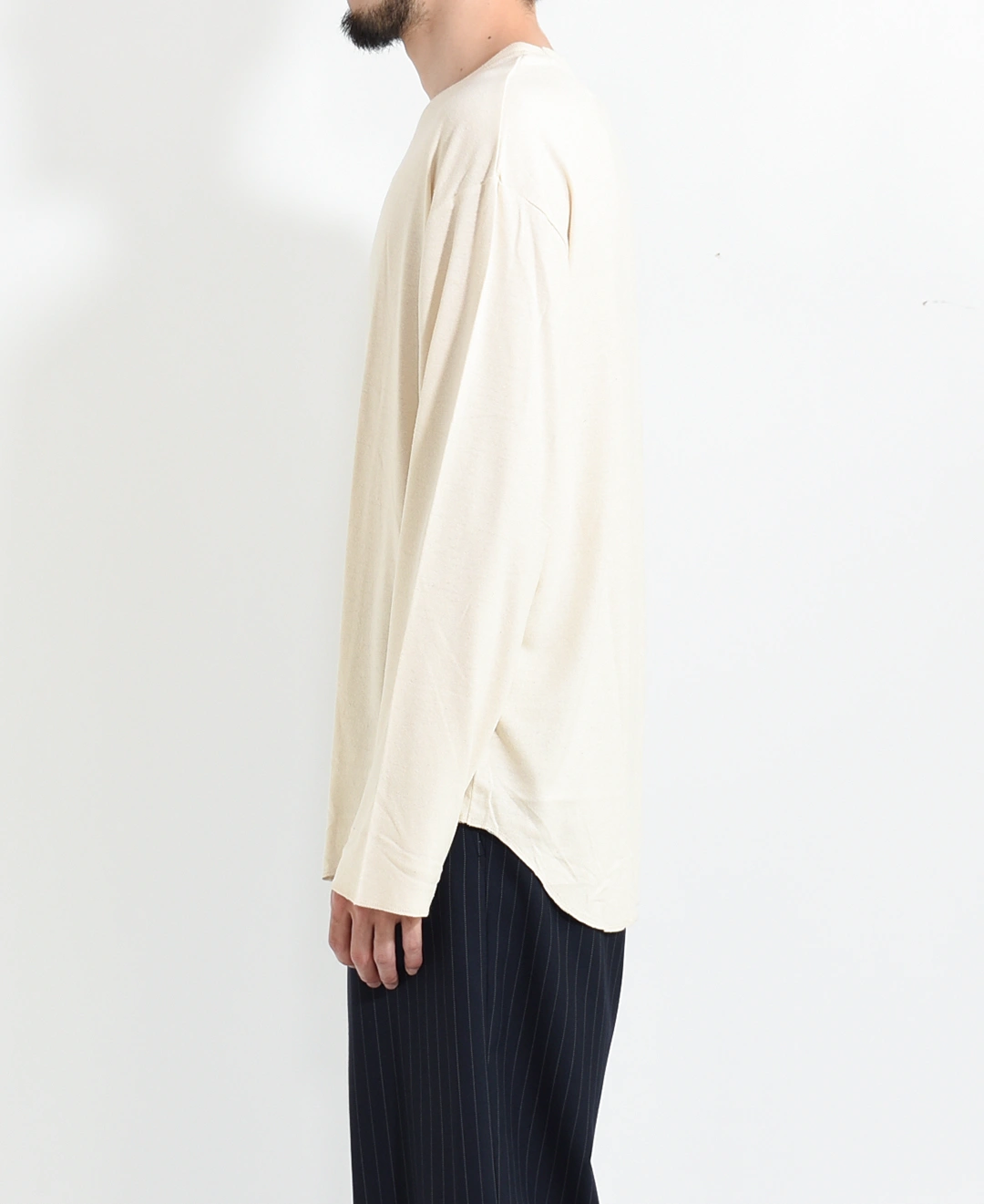 30% OFF】[m25c06cs02c]marka(マーカ) Noil Silk Knit Round Hem Crew
