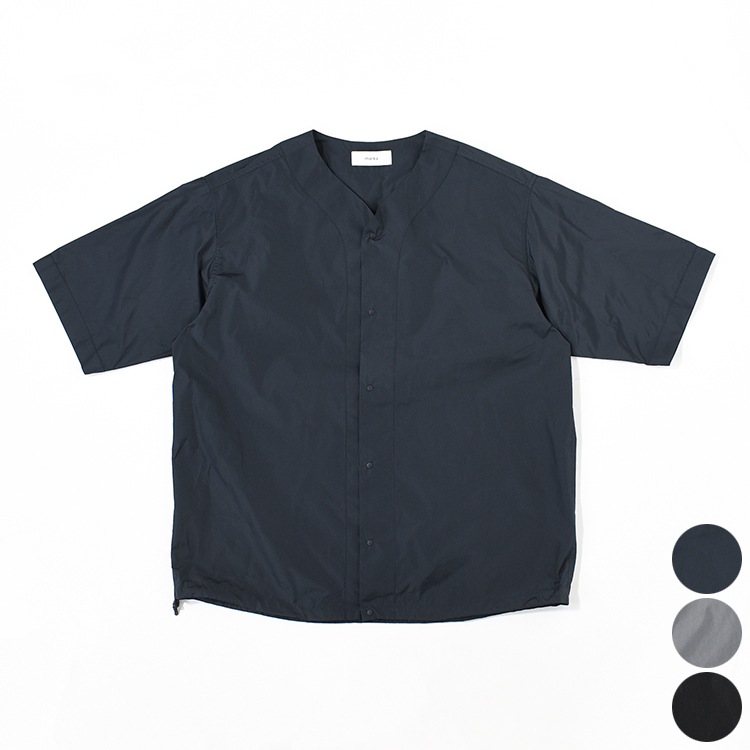 【美品】ササフラス　ベースボールシャツ　ウール×ナイロン　S グレー　日本製 40% OFF】[m25b03sh01b]marka(マーカ) RECYCLED POLYESTER×SILK