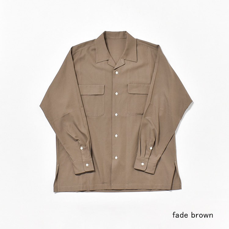 [UNSH38-fade]un/unbient(アン/アンビエント)KAIKIN SHIRT L/S / washable rayon(開襟シャツロングスリーブウォッシャブルレーヨン)の商品画像