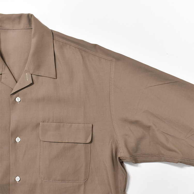 [UNSH38-fade]un/unbient(アン/アンビエント)KAIKIN SHIRT L/S / washable rayon(開襟シャツロングスリーブウォッシャブルレーヨン)の商品画像