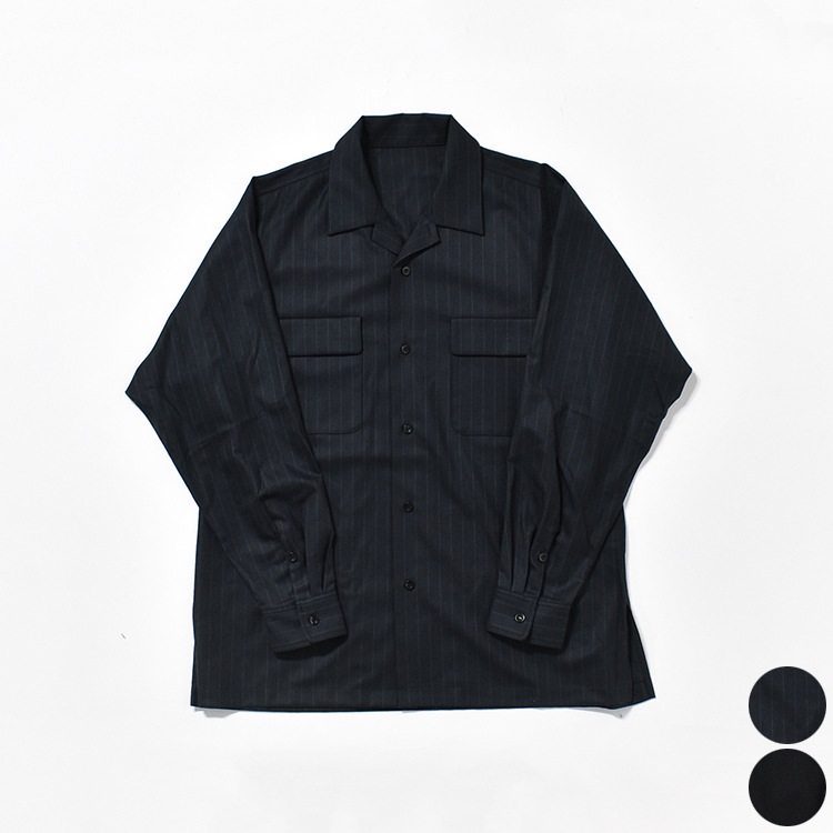 【50% OFF】[UNSH38]un/unbient(アン/アンビエント)KAIKIN SHIRT L/S / Wool Flannel(開襟シャツロングスリーブ/ウールフランネル)[OUTLET]の商品画像