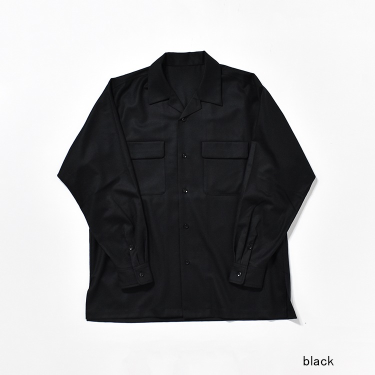 【50% OFF】[UNSH38]un/unbient(アン/アンビエント)KAIKIN SHIRT L/S / Wool Flannel(開襟シャツロングスリーブ/ウールフランネル)[OUTLET]の商品画像