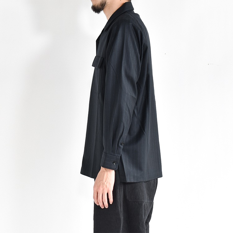 【50% OFF】[UNSH38]un/unbient(アン/アンビエント)KAIKIN SHIRT L/S / Wool Flannel(開襟シャツロングスリーブ/ウールフランネル)[OUTLET]の商品画像