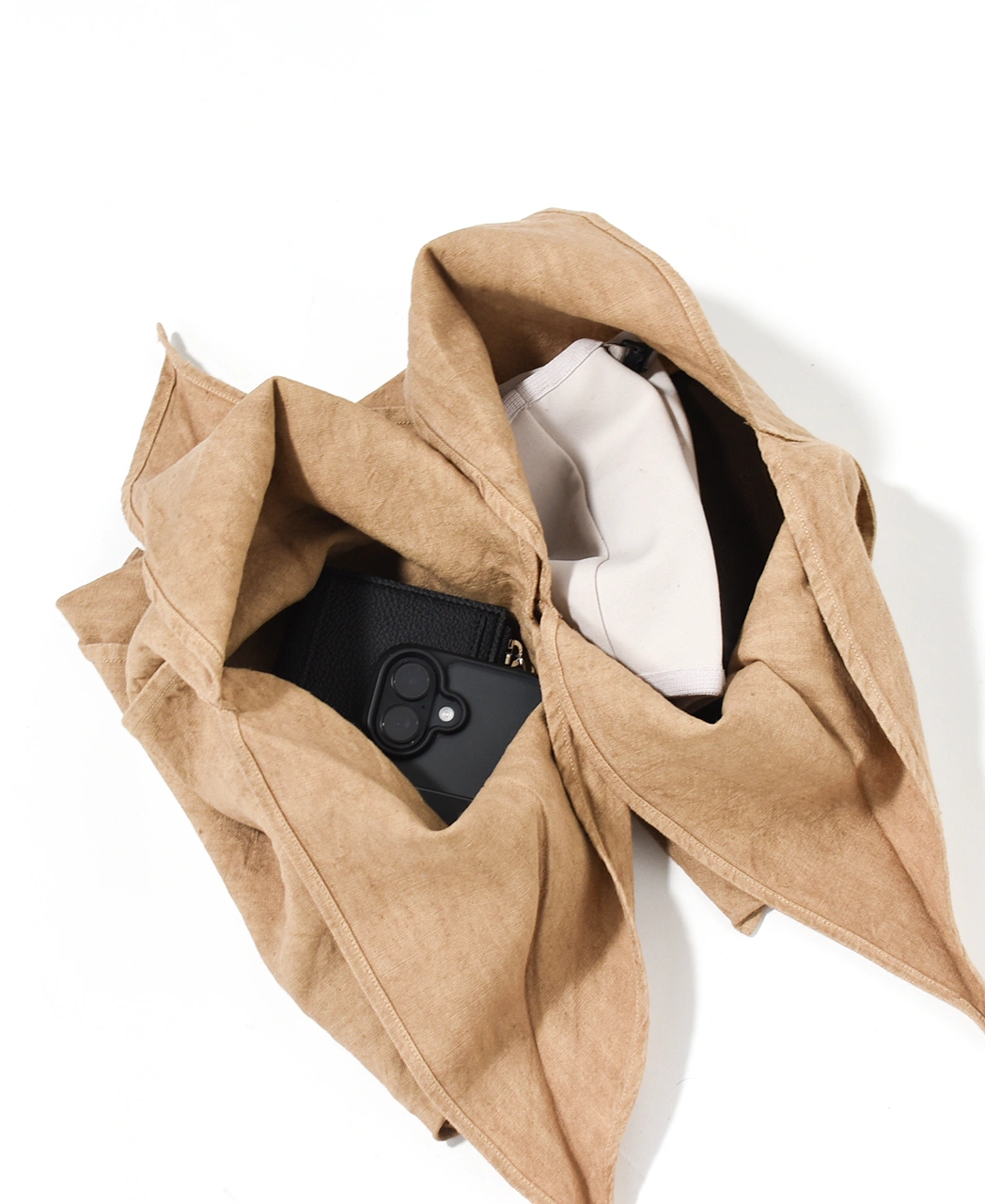 MITTAN あずま袋 小 胡桃 BA-26C BA-26C]MITTAN(ミタン/ミッタン)ざっくり大麻Wあずま袋 小