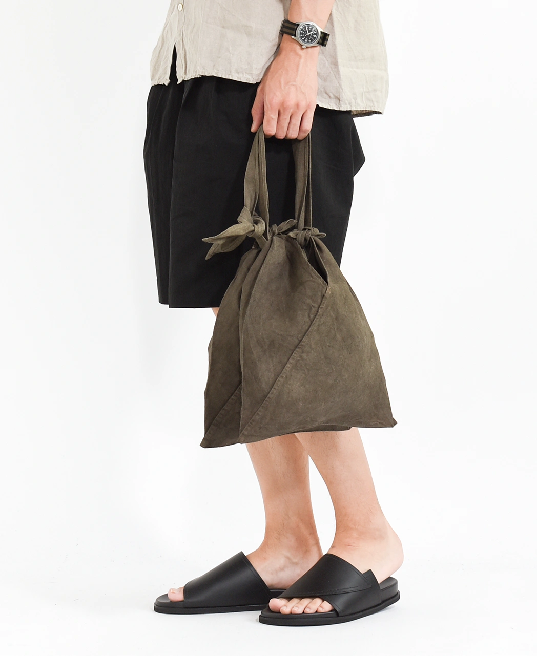 MITTAN あずま袋 小 胡桃 BA-26C MITTAN ざっくり大麻Wあずま袋小 胡桃（草木染）BA-26C ユニ