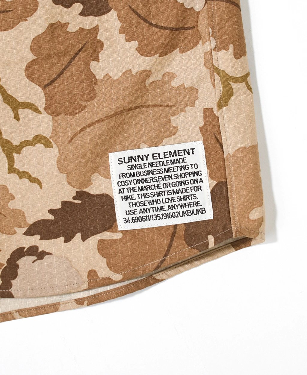 (s-042-leafcamo)SUNNY ELEMENT(サニーエレメント)Sleeping Shirt 3/4(スリーピングシャツ 3/4)の商品画像