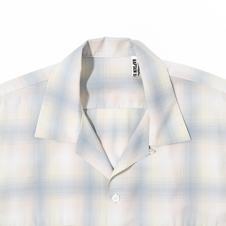 トップス KAPTAIN SUNSHINE Open Collared SS Shirt KAPTAIN SUNSHINE Open Collar S/S Shirt [BEIGE PLAID] - Fresh