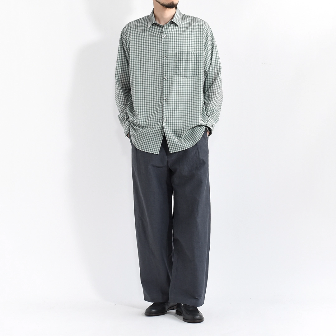 ULTERIOR ✴︎ チェックシャツ長袖　アルテリア USH69-LA237-B]ULTERIOR(アルテリア)Super Light Wool Check Shirt