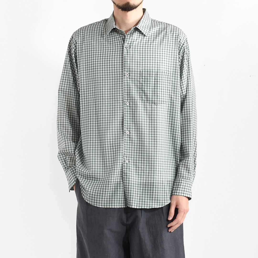 USH69-LA237-B]ULTERIOR(アルテリア)Super Light Wool Check Shirt