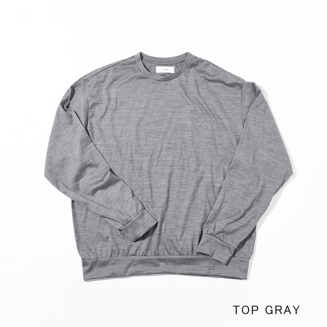 m26c15cs03c]marka(マーカ) Super 100's Washable Wool Jersey Crew