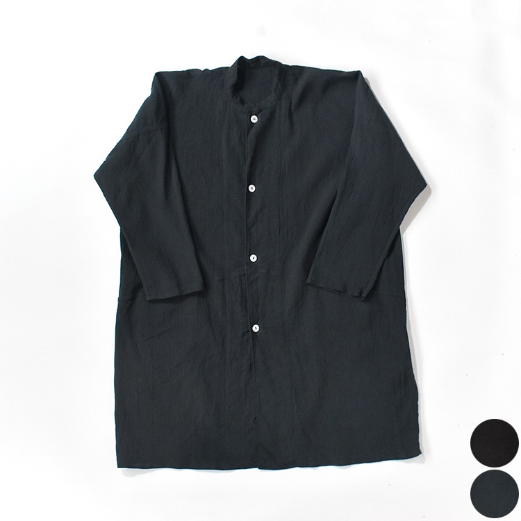 【美品】MITTAN 強撚大麻綿コート 藍 サイズ2 美品】MITTAN 強撚大麻綿コート 藍 サイズ2