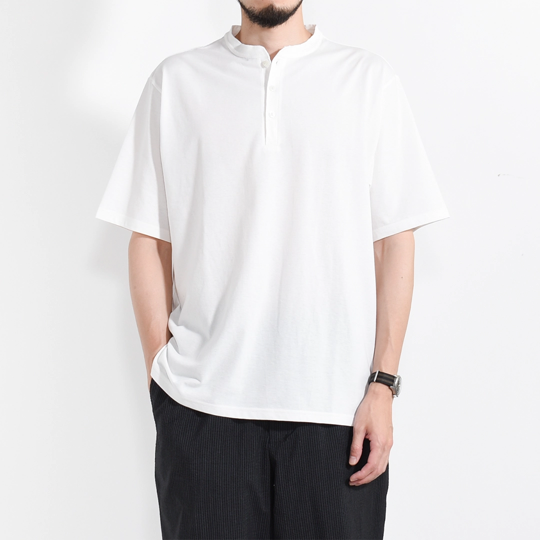 m26b14cs01b]marka(マーカ) Organic Cotton Open-End Yarn Knit Henley