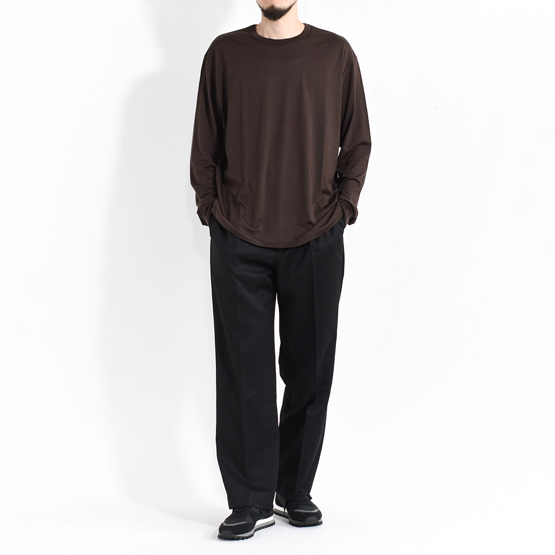 [a26c12cs01c]MARKAWARE (マーカウェア) Super 160sWool Washable Knit Relaxed Fit L/S Tee(スーパー160sウール 防縮天竺リラックスドフィットL/S Tee)の商品画像