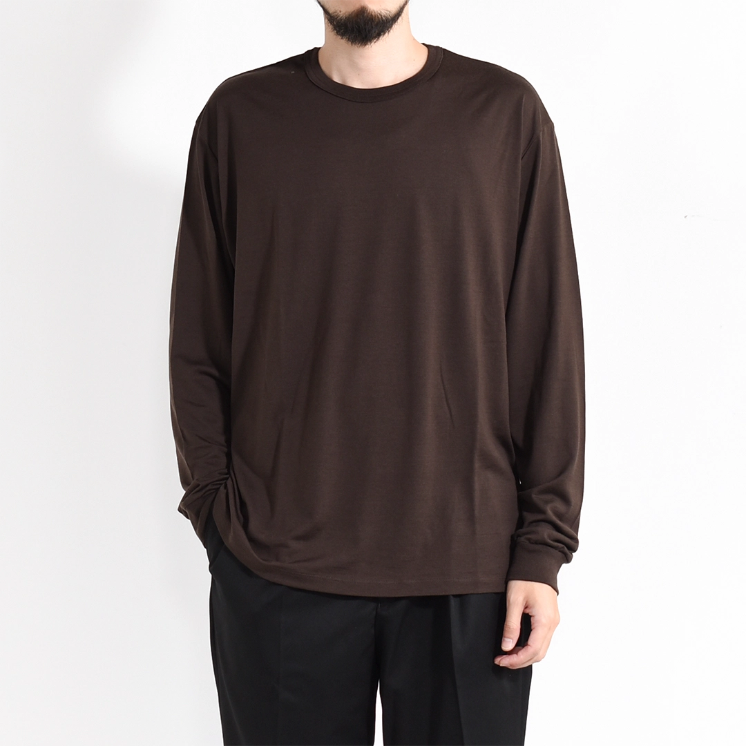 [a26c12cs01c]MARKAWARE (マーカウェア) Super 160sWool Washable Knit Relaxed Fit L/S Tee(スーパー160sウール 防縮天竺リラックスドフィットL/S Tee)の商品画像