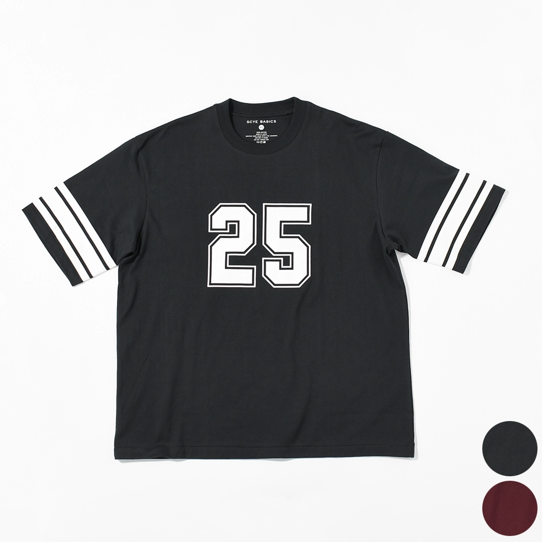 [5726-21711]Scye/SCYE BASICS(サイ/サイベーシックス) 30/2 Cotton Jersey Number 25 Print T-Shirt (コットンジャージー ナンバー25 プリントTシャツ)の商品画像