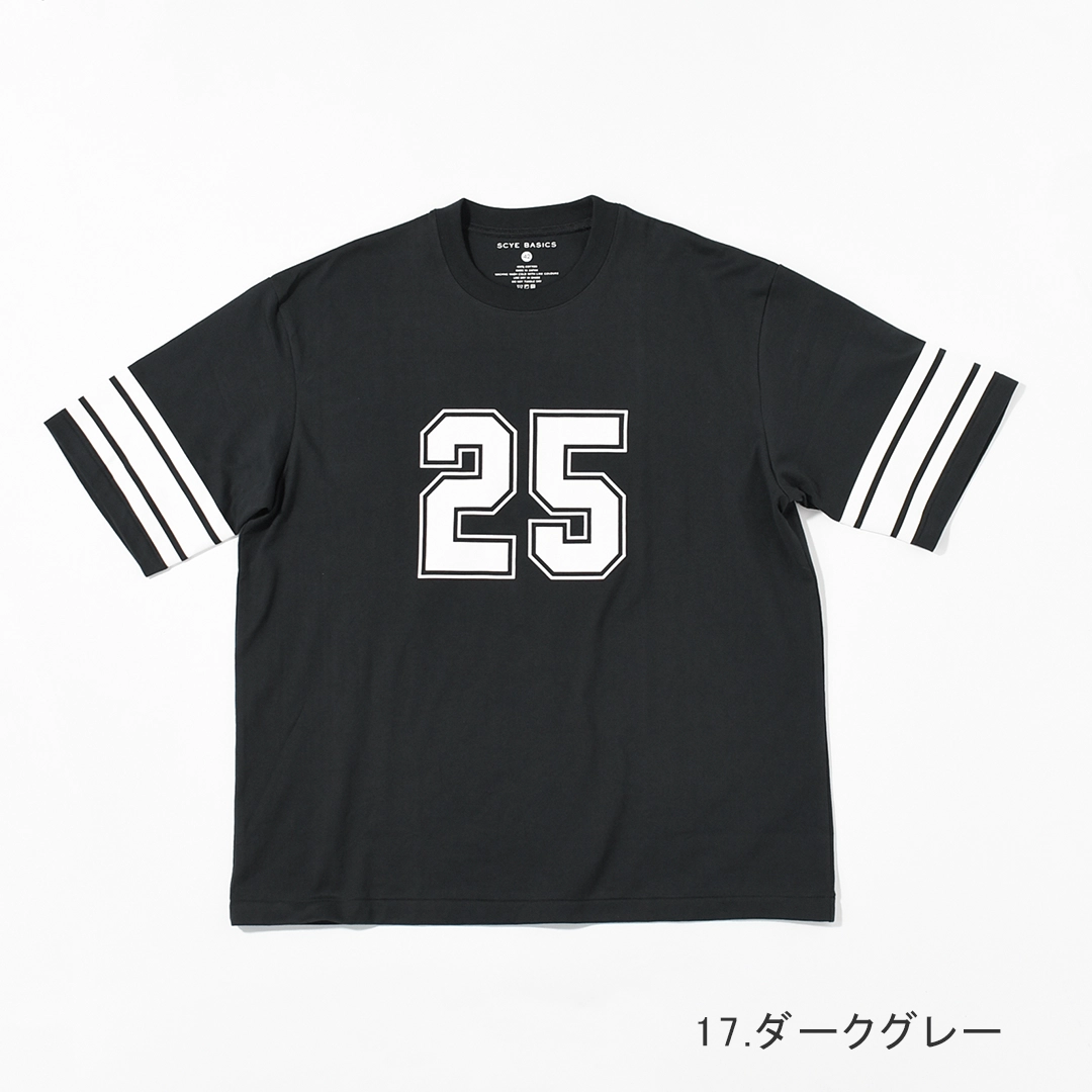 [5726-21711]Scye/SCYE BASICS(サイ/サイベーシックス) 30/2 Cotton Jersey Number 25 Print T-Shirt (コットンジャージー ナンバー25 プリントTシャツ)の商品画像