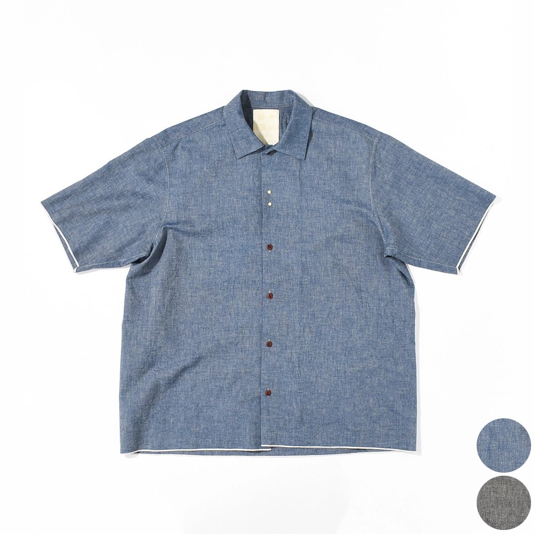 [km261sh02a]KIMURA(キムラ/木村)HOOK FRONT/convertible collar shirt H/S(フックフロントコンバーチブルカラーシャツ)の商品画像