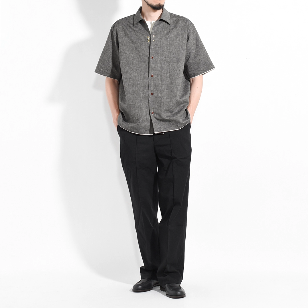 km261sh02a]KIMURA(キムラ/木村)HOOK FRONT/convertible collar shirt