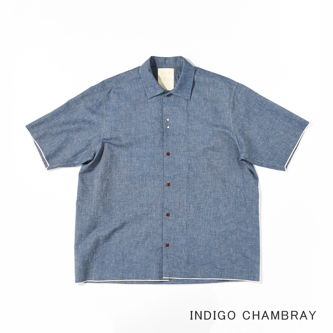 [km261sh02a]KIMURA(キムラ/木村)HOOK FRONT/convertible collar shirt H/S(フックフロントコンバーチブルカラーシャツ)の商品画像